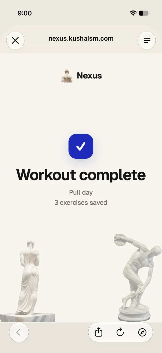 Finished-session completion view
